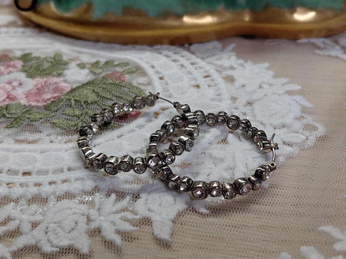 Vintage ) 빈티지 큐빅링귀걸이 상품이미지1