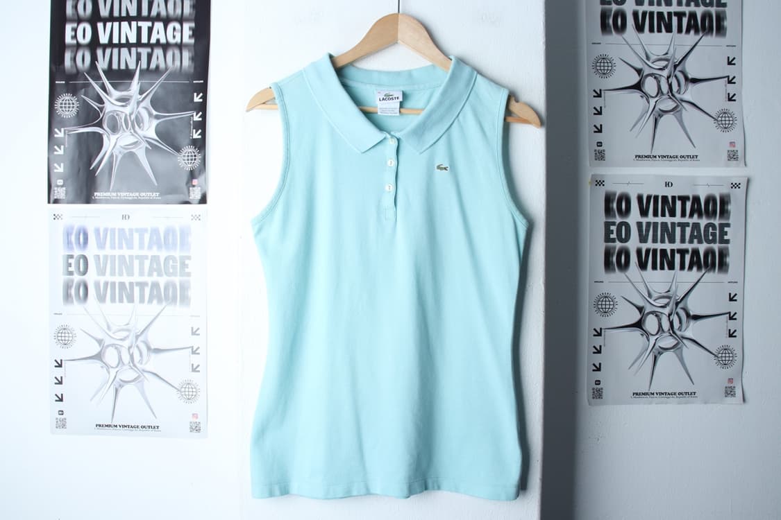 W(L-XL) 라코스테 반팔 카라 티셔츠 민소매 연블루-H30348 상품이미지2