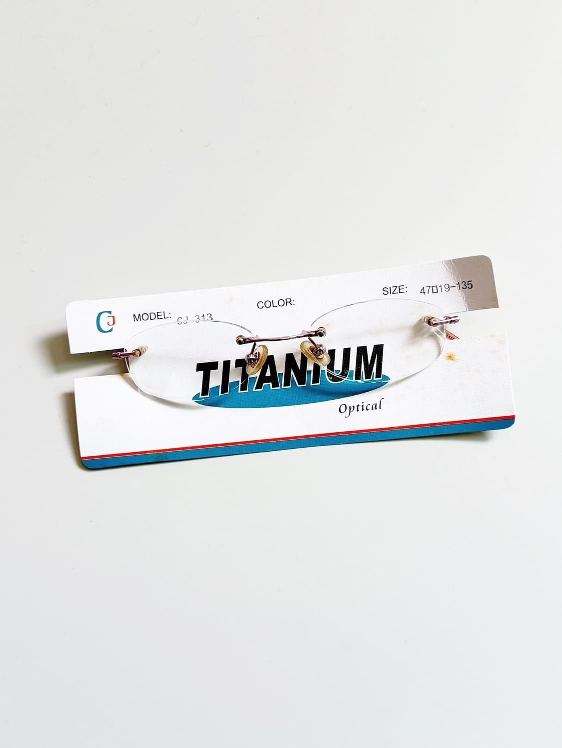 90s TITANIUM OPTICAL 무테 스퀘어 빈티지 안경 상품이미지1