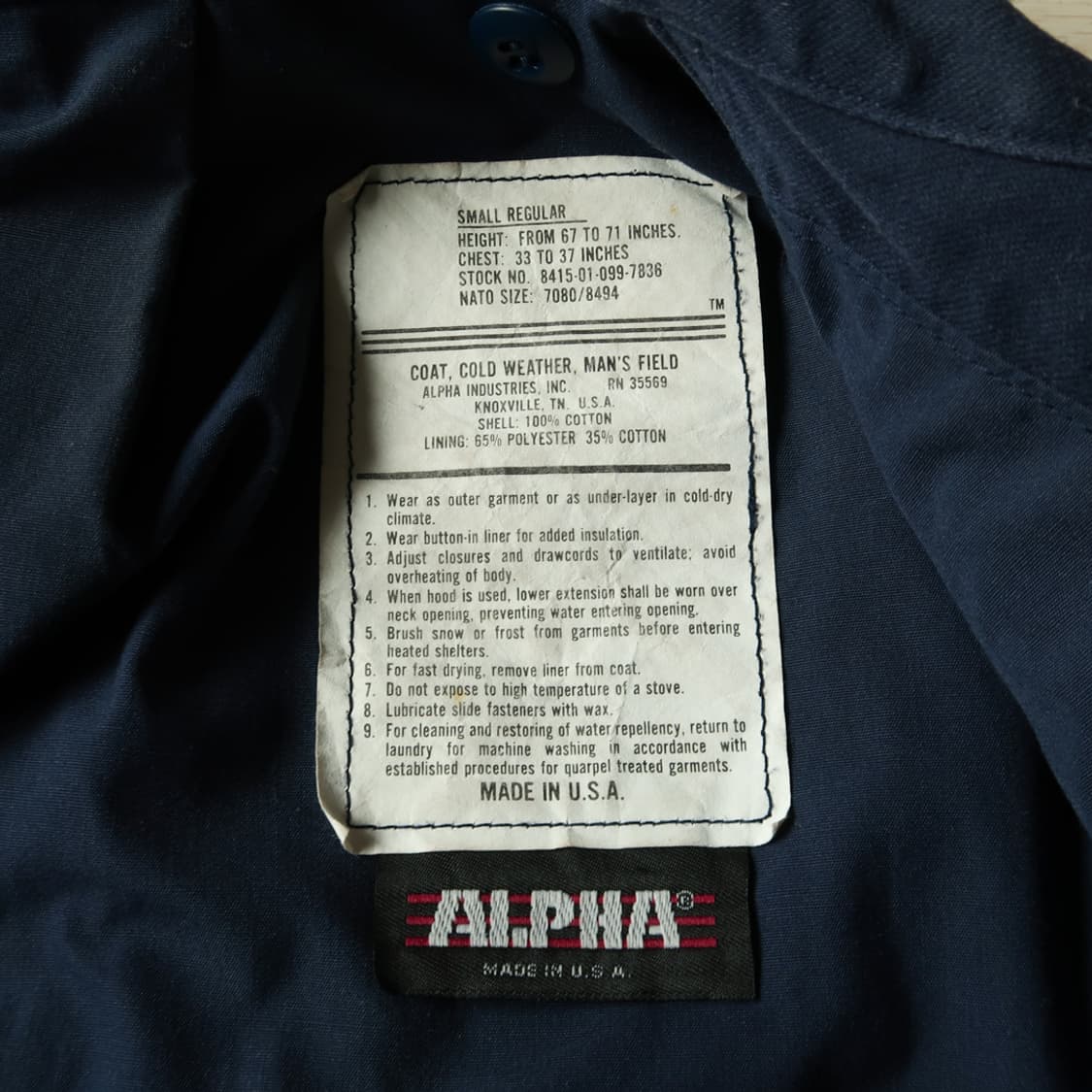[Made in U.S.A] 빈티지 알파 인더스트리 M-65 필드 자켓 상품이미지9