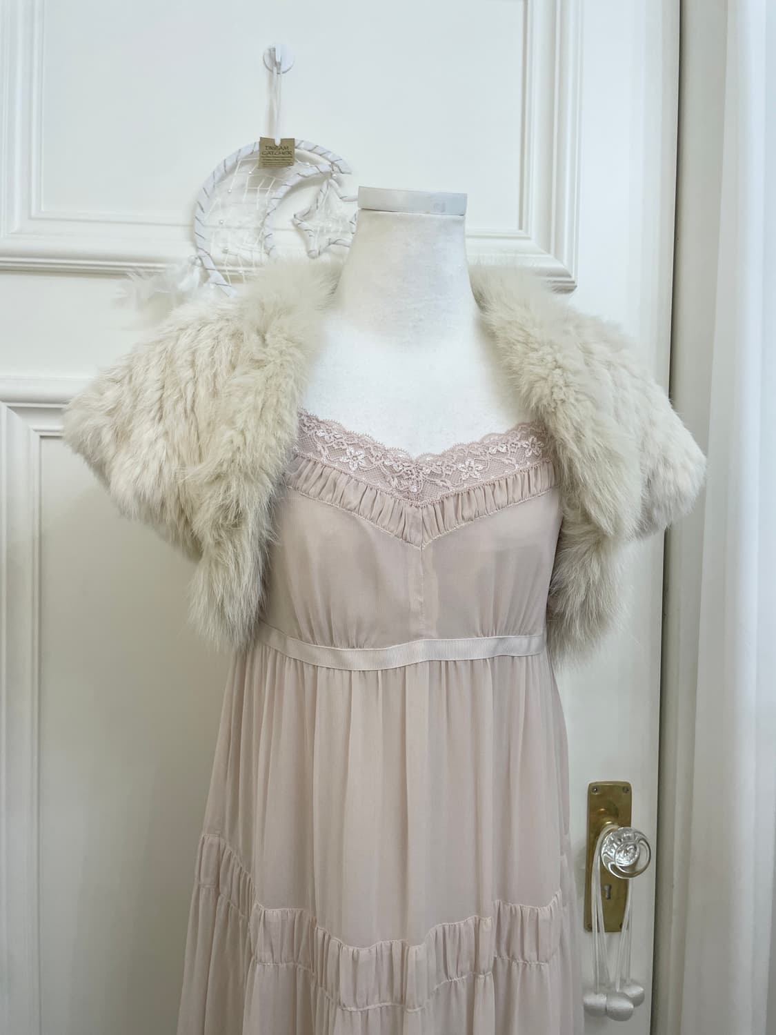 ivory rabbit fur mini bolero(size-9) 상품이미지1