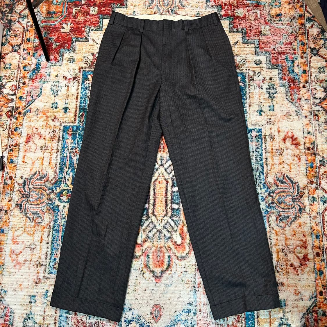 [32] 제이프레스 스트라이프 울 카브라 팬츠 상품이미지1