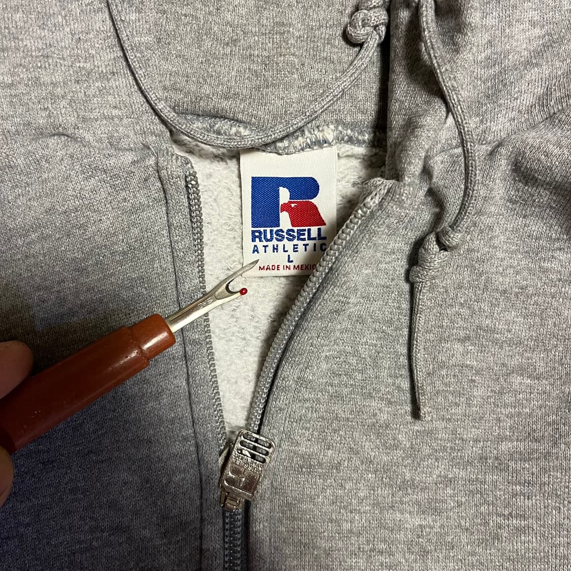 [XL] 90s 빈티지 러셀 후드집업 그레이 상품이미지5