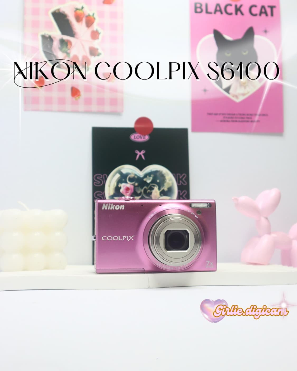 고급기종+희귀!) 니콘 쿨픽스 S6100 핑크 빈티지 디지털 카메라 상품이미지1