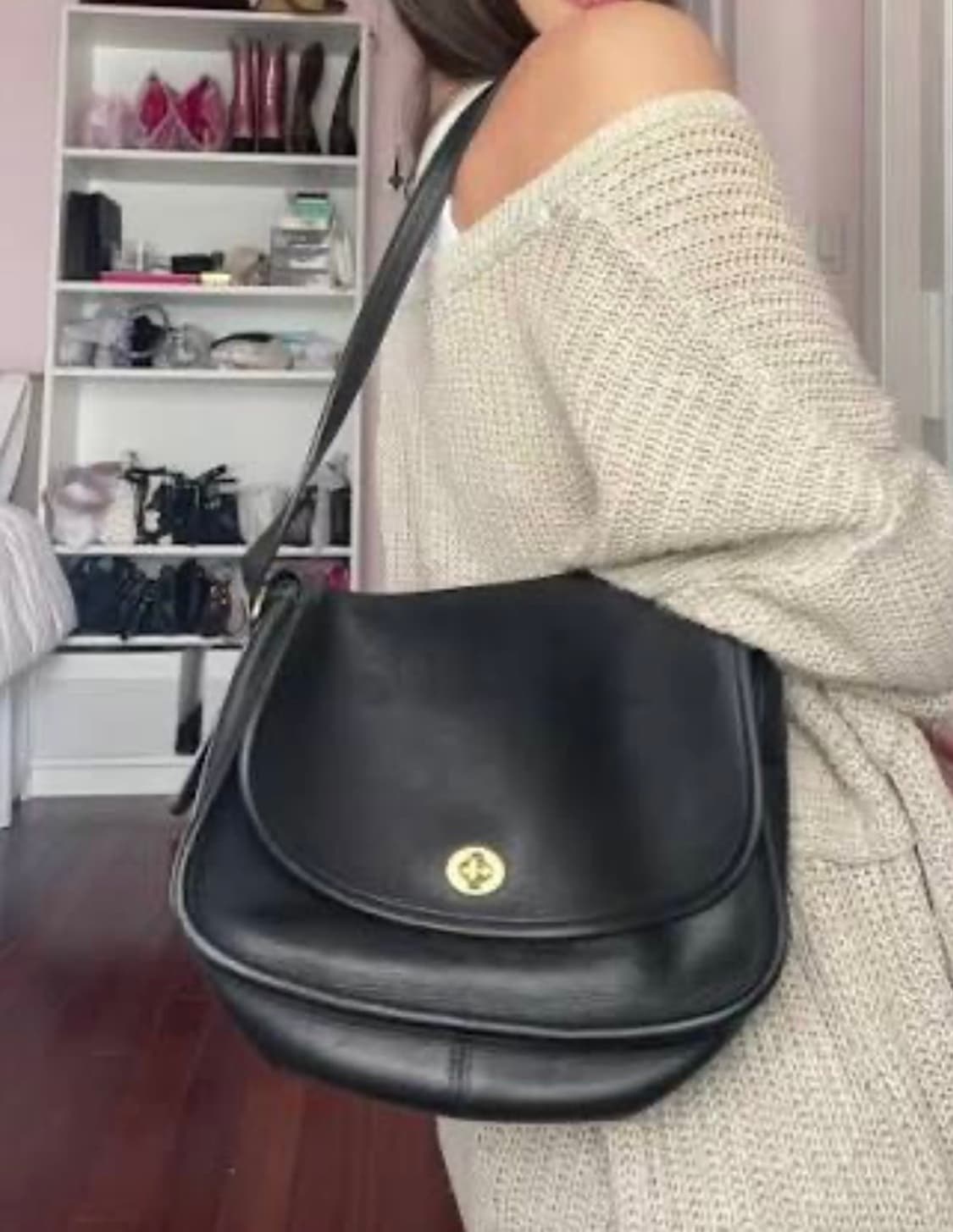 코치 9790 시티백 블랙 레더 숄더백 크로스백 상품이미지1