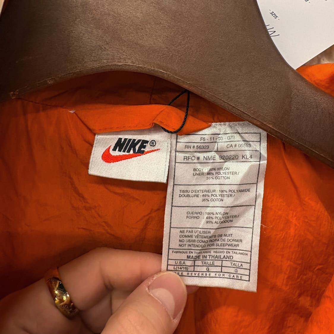 90s 나이키 레트로 컬러블럭 드롭숄더 풀집업 윈드브레이커 그린 N607 상품이미지7