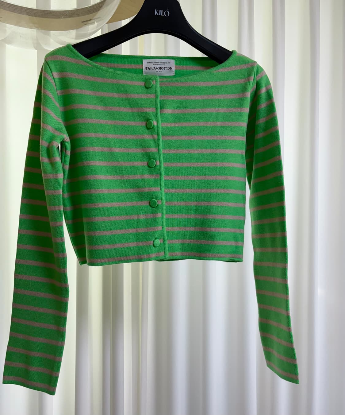 타라바이모션 스트라이프 가디건 상품이미지1