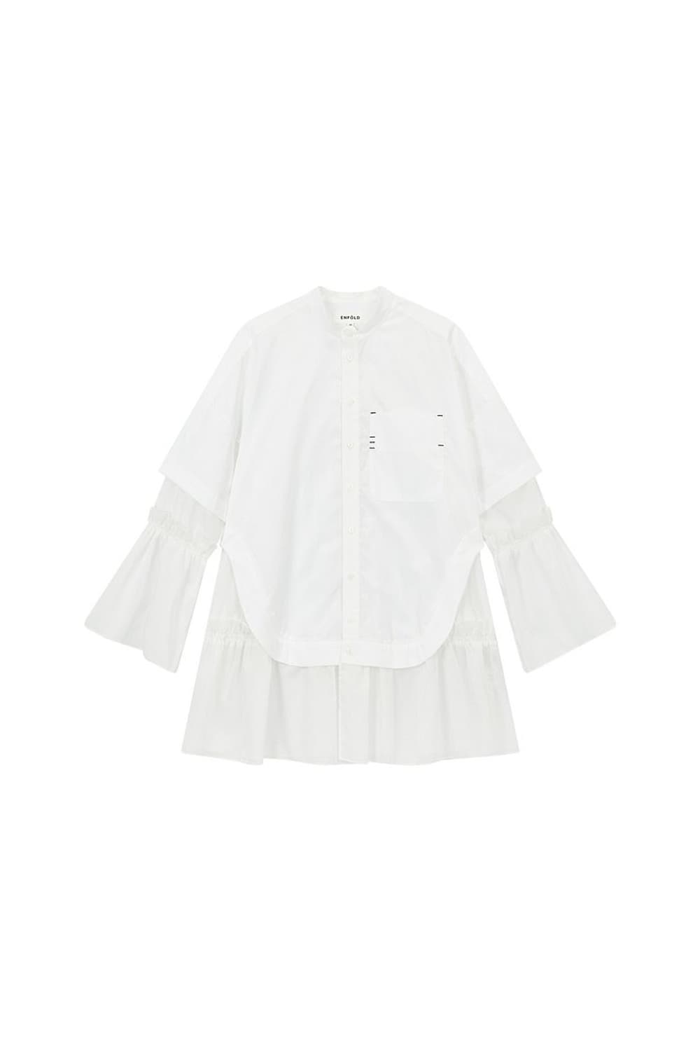엔폴드 백 티어드 도킹 화이트 셔츠 상품이미지2