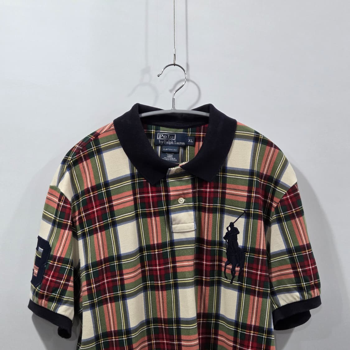 폴로랄프로렌 피케 빅포니 체크반팔 카라티 XL 상품이미지2