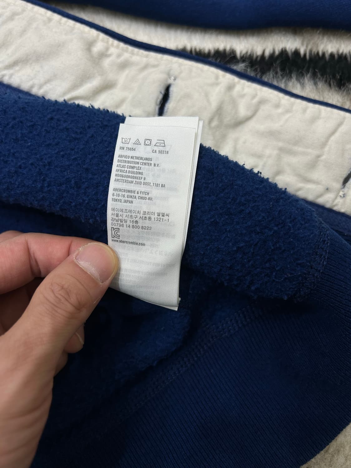 [S]아베크롬비 후드집업 자켓/블루네이비/기모 상품이미지6
