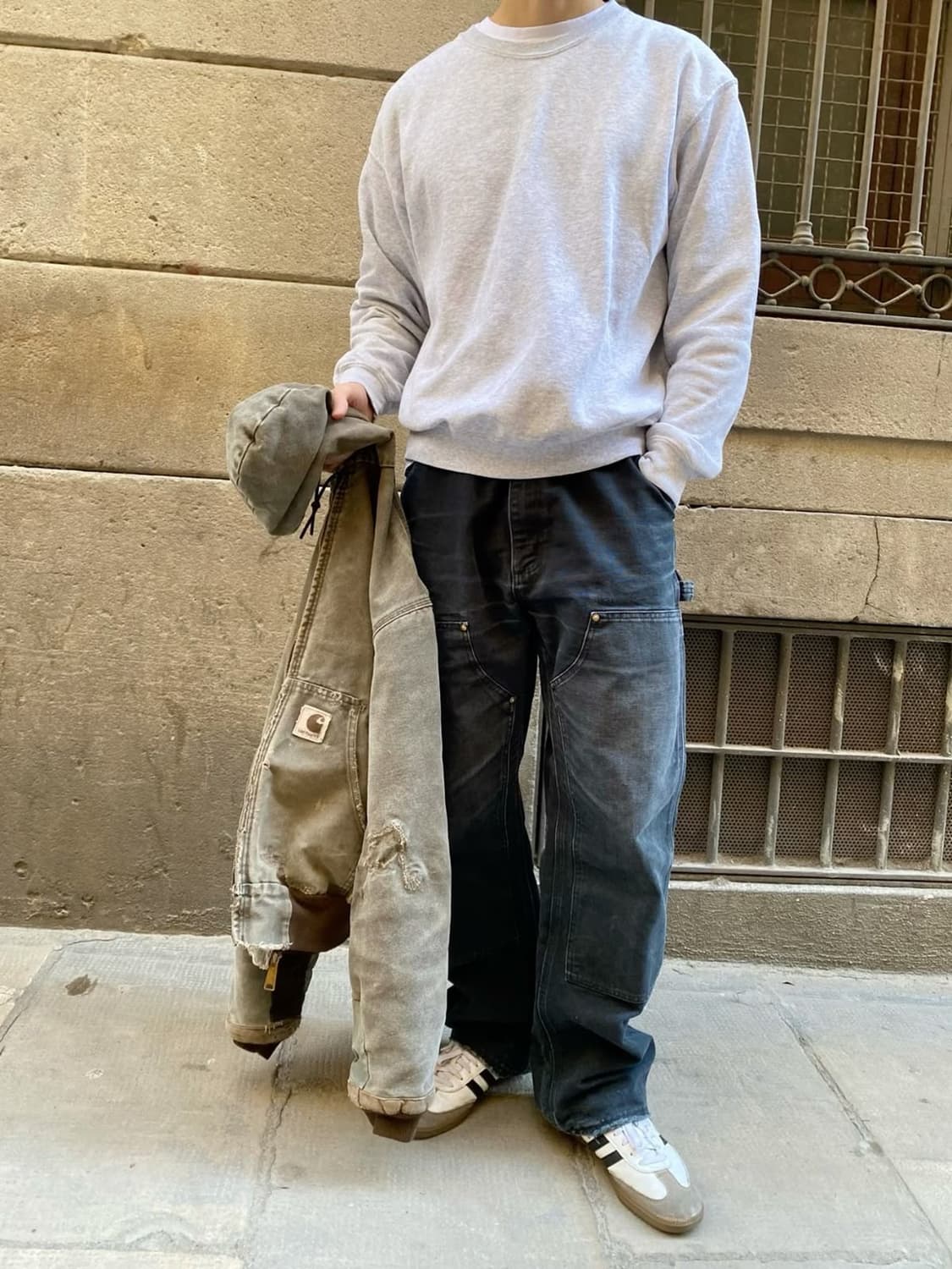 [34]칼하트 b01 더블니 블랙 상품이미지1