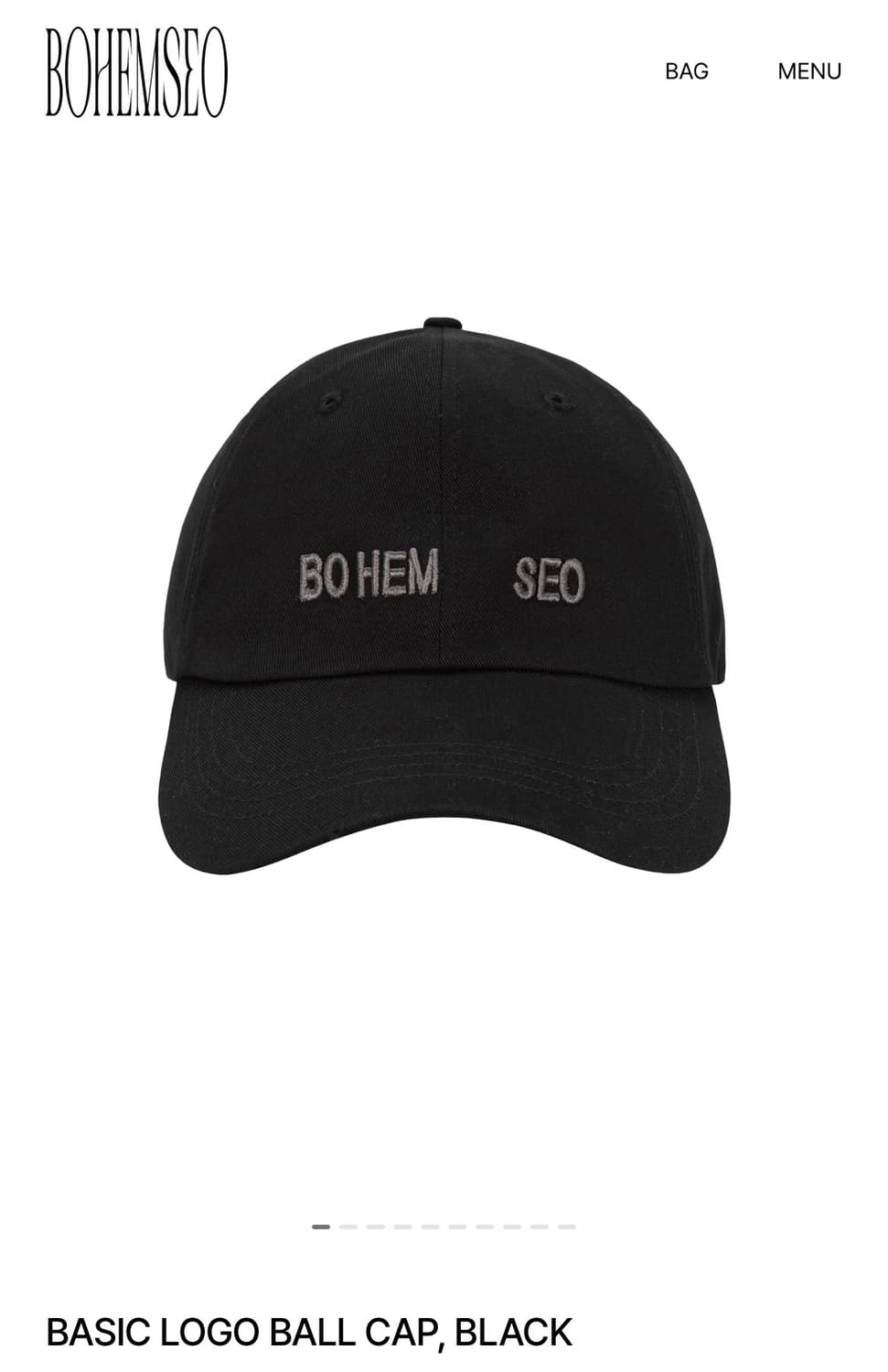 보헤미안서울 베이직 로고 볼캡 블랙 상품이미지1