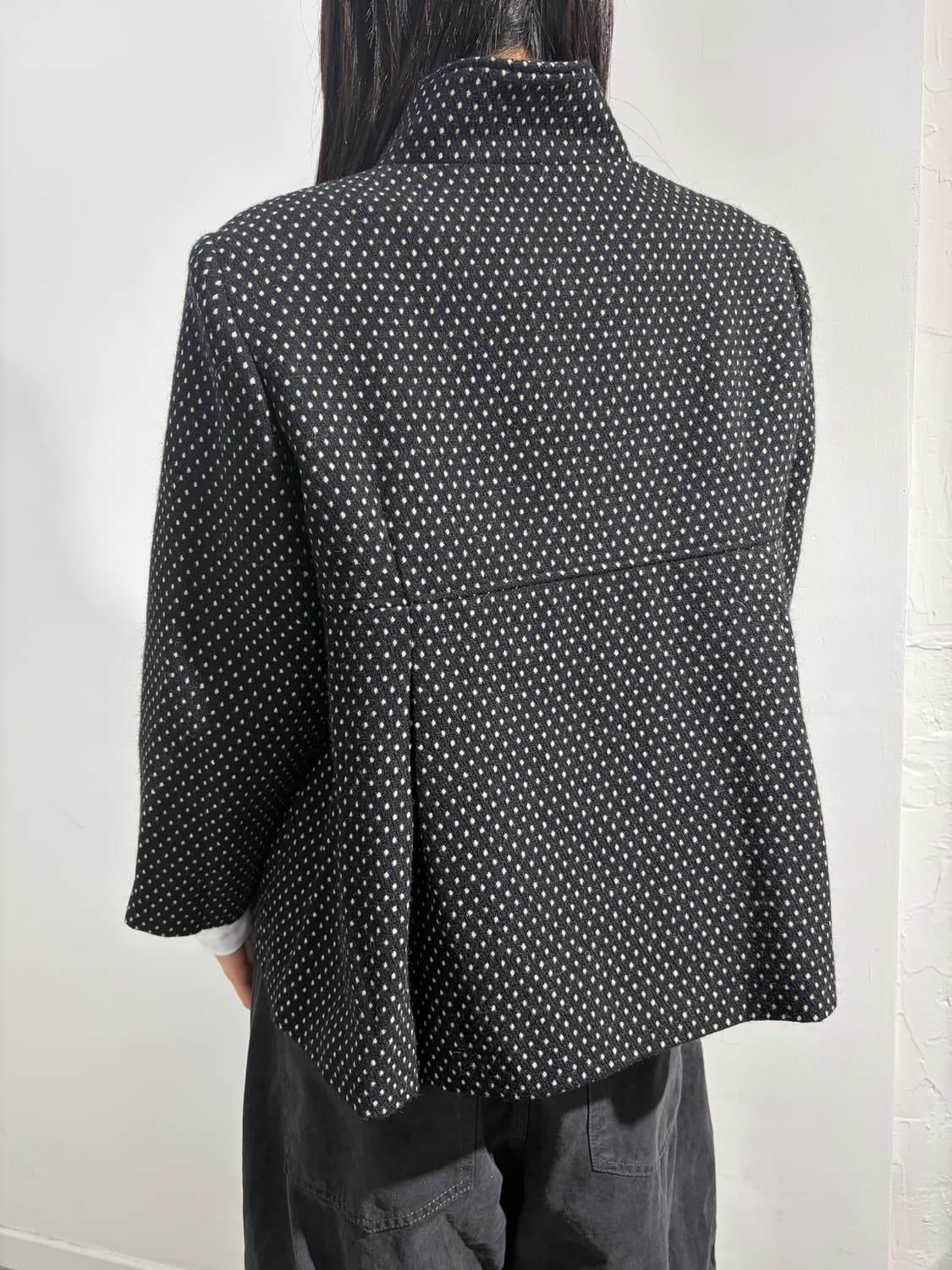 일본빈티지 도트 플레어 코트 상품이미지2