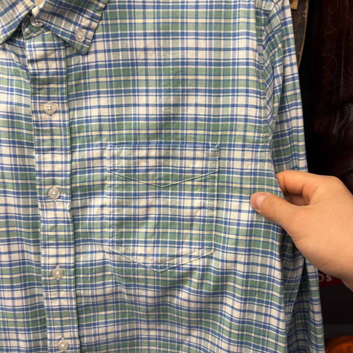 90s L.L.Bean 엘엘빈 클래식 체크 포켓 셔츠 N494 상품이미지6