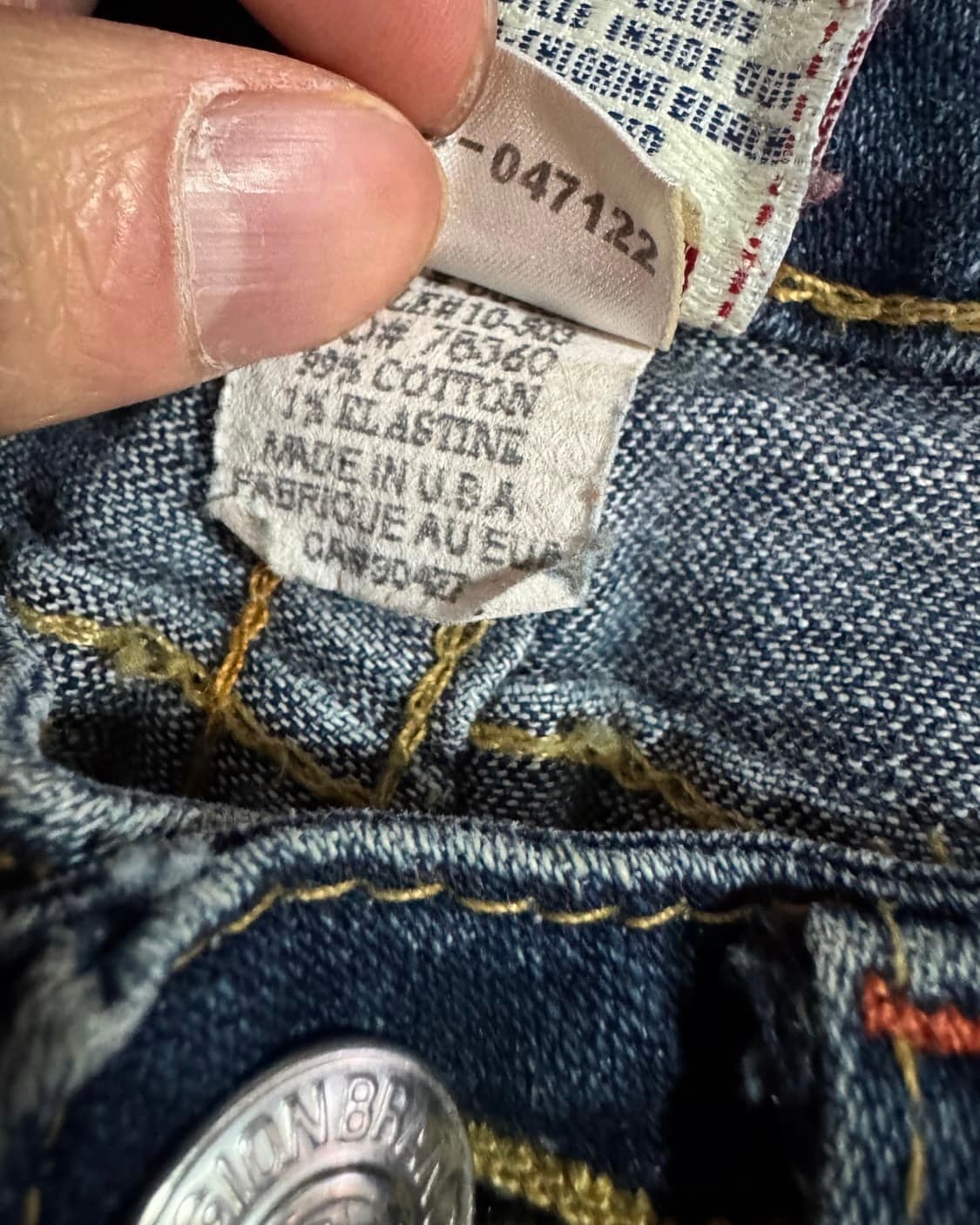 트루릴리전 찢청 빈티지 워싱 부츠컷 데님 (29.1인치) 상품이미지5