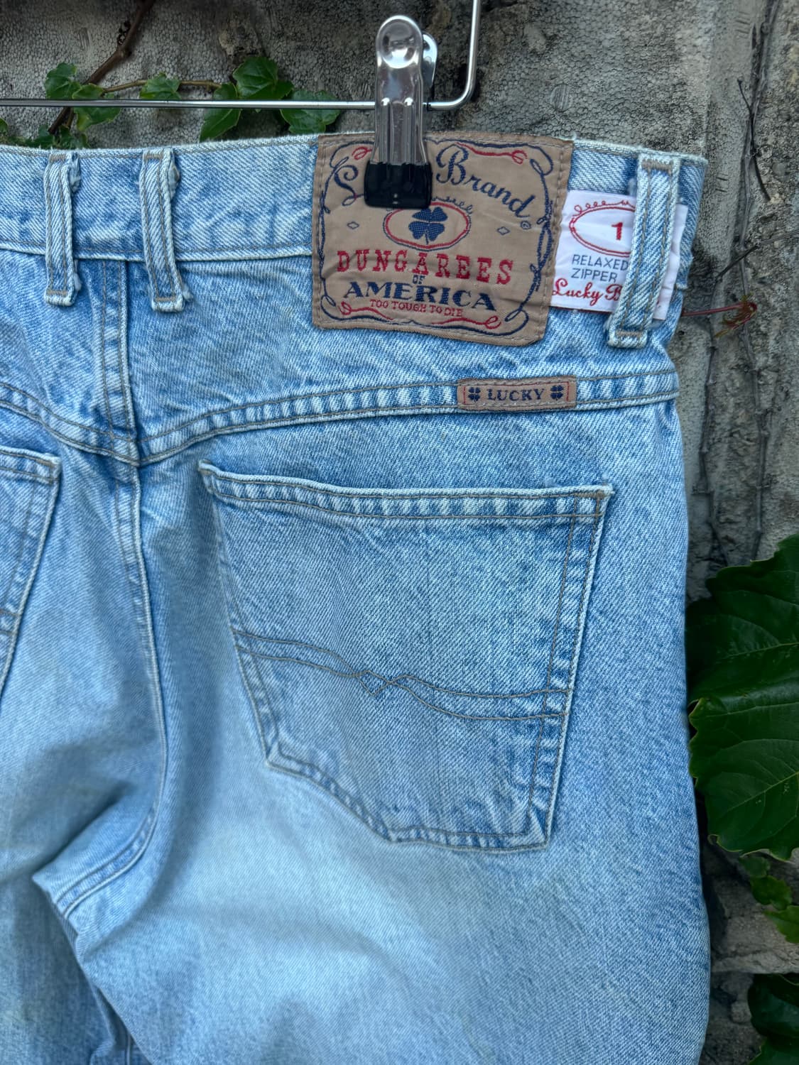 90s 럭키브랜드 덩가리 핏 made in usa 데님 팬츠 34 상품이미지4