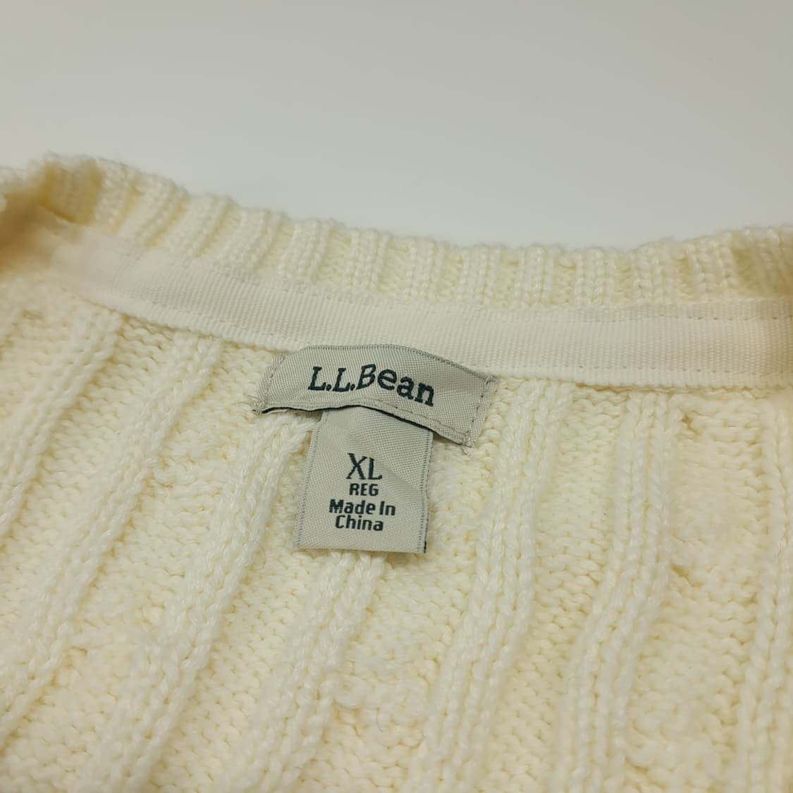 CL073 XL 엘엘빈 크림 아이보리 피셔맨 케이블 니트 상품이미지3