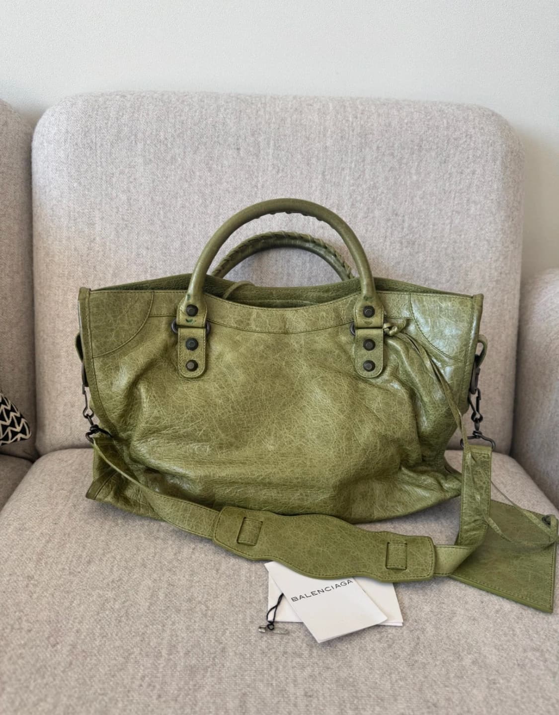 발렌시아가 모터백 미디움 그린 상품이미지2