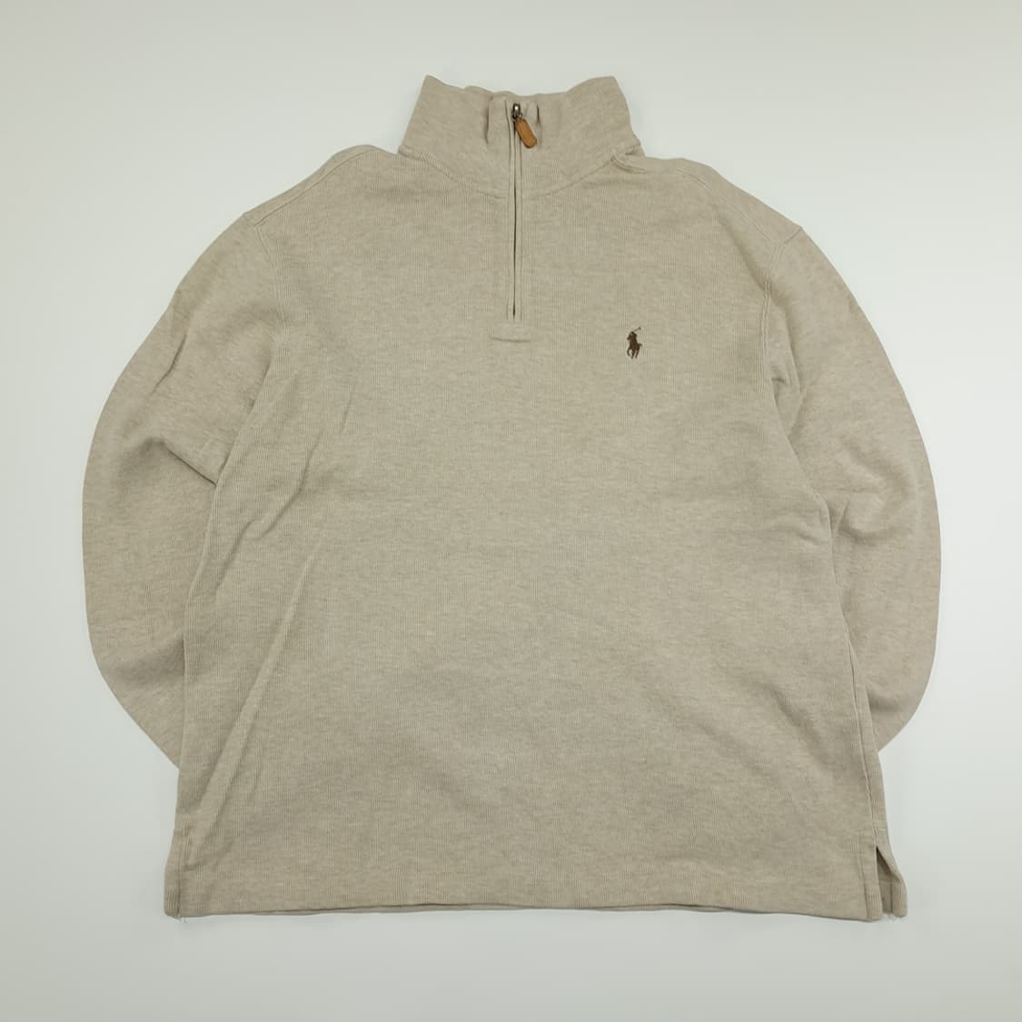 CN870 L 폴로 랄프로렌 오트밀베이지 하프집업 긴팔 니트 스웨터 상품이미지1