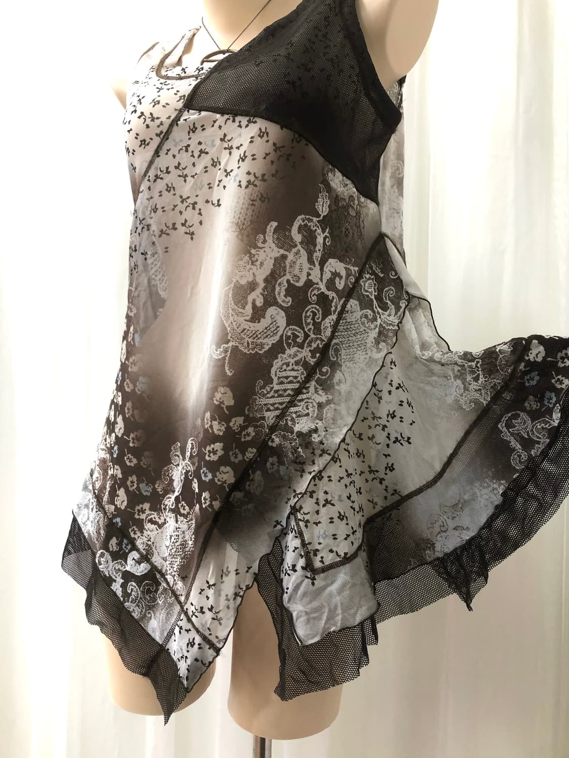 grunge fairy printed lace mesh sleeveles 상품이미지2