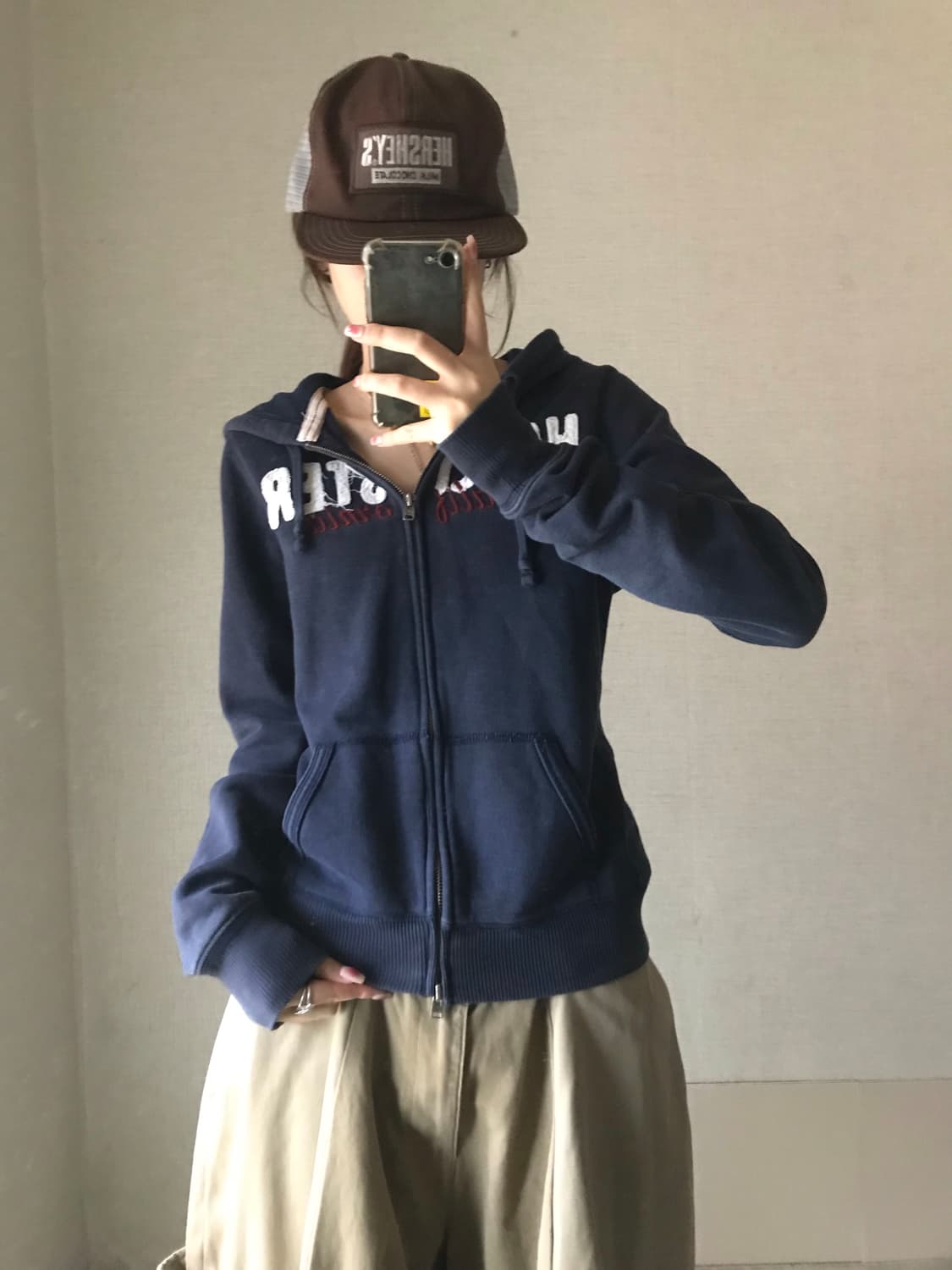 홀리스터 네이비 투웨이 후드집업 상품이미지2