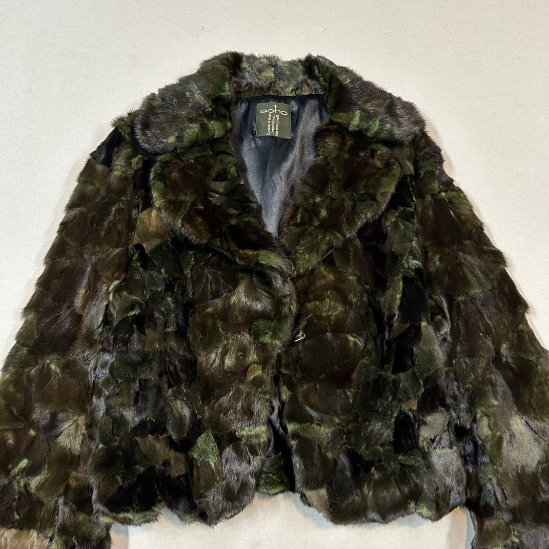 DOHO 빈티지 퍼 모피 자켓 믹스 그린 상품이미지2