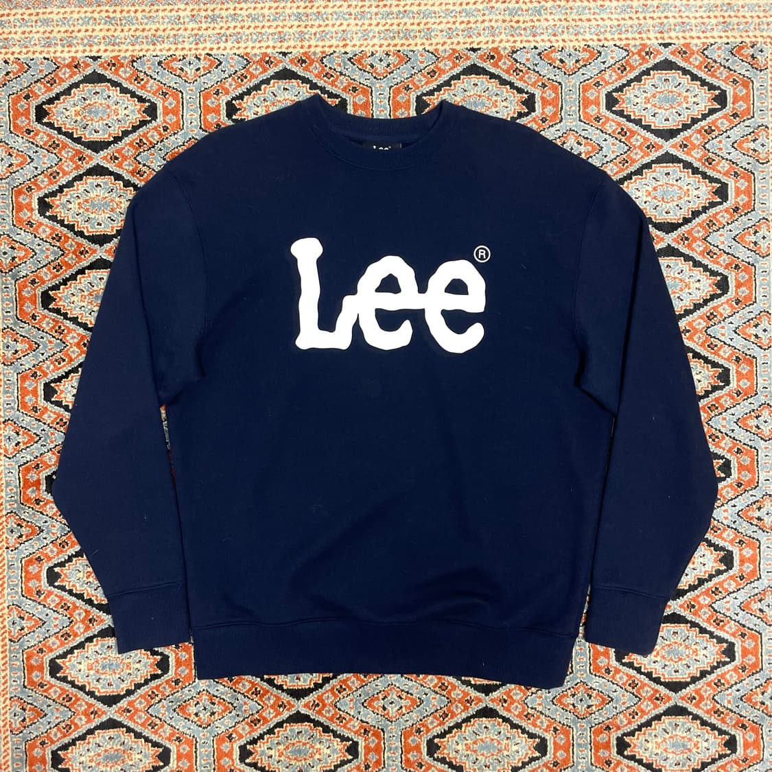 리 스펠로고 네이비 맨투맨 티셔츠 남성S 상품이미지1