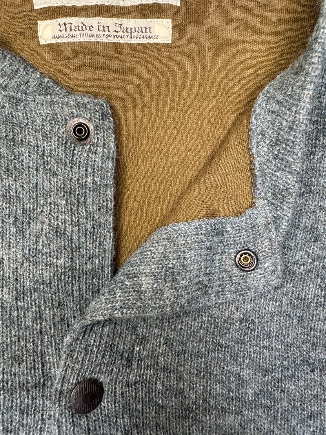 옴니갓 omnigod 접결 울 스냅 가디건 다크블루 womens F 상품이미지5