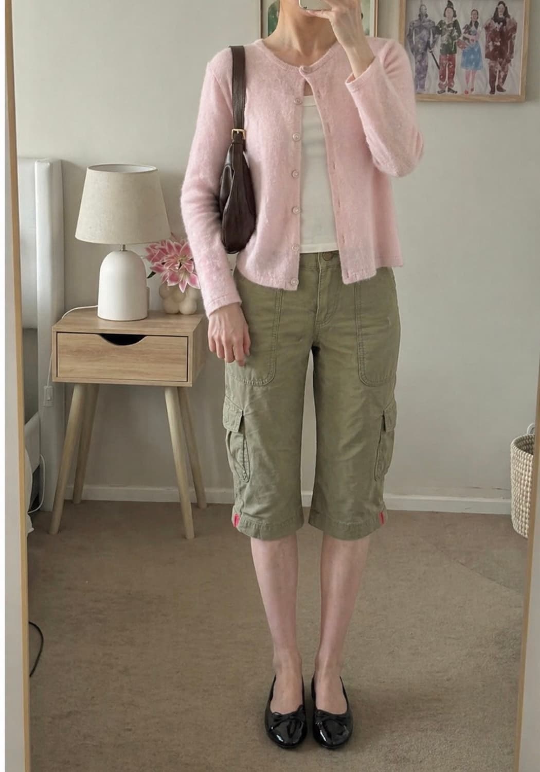 일본 빈티지 카고 7부 바지 S 상품이미지1