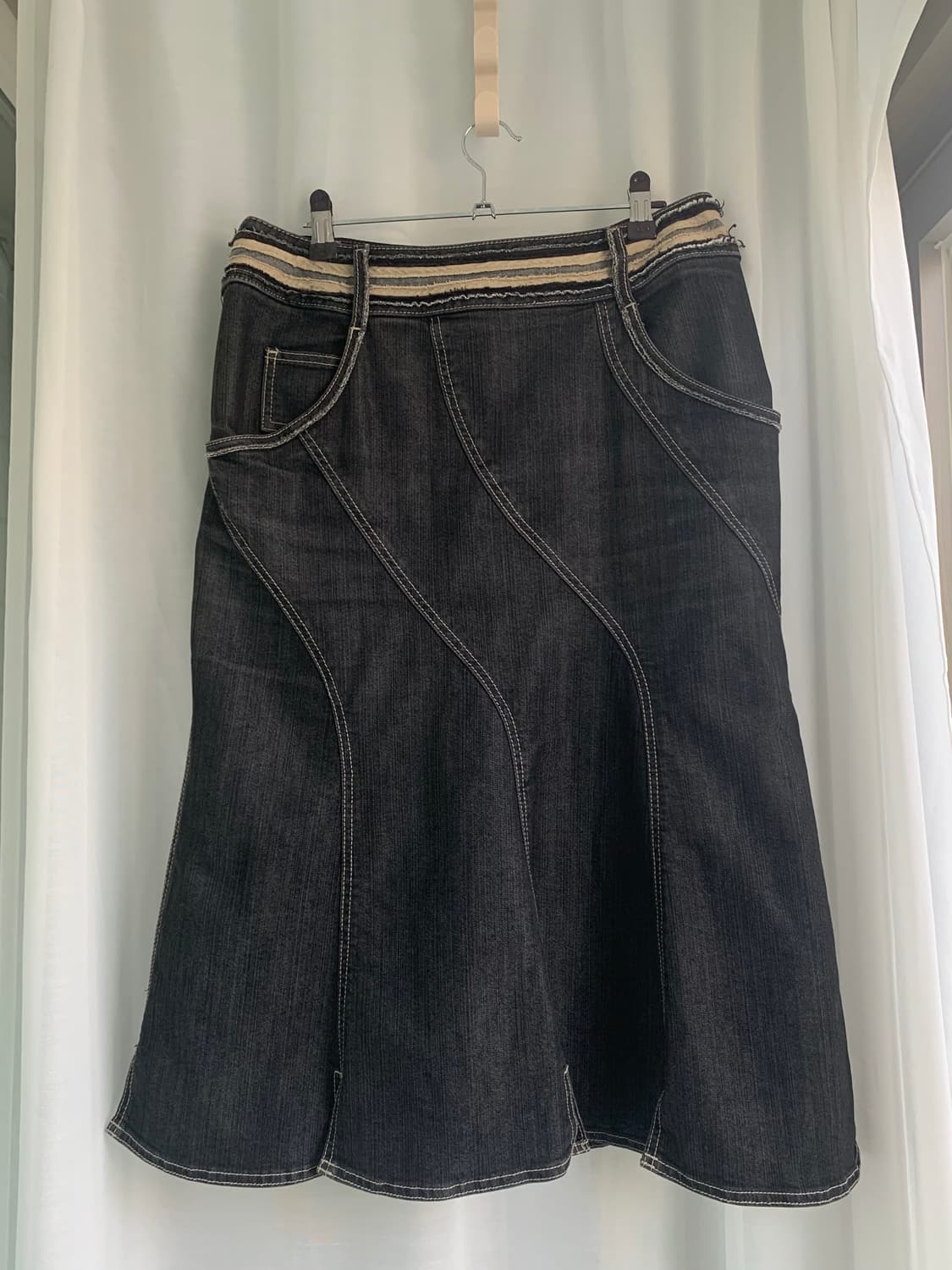 Hiroko bis wave denim skirt 상품이미지1