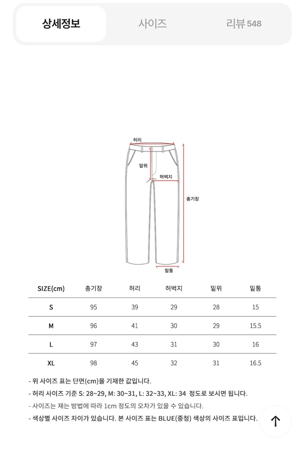 하프크라이즈 테이퍼드핏 데님 M(31~2) 상품이미지6