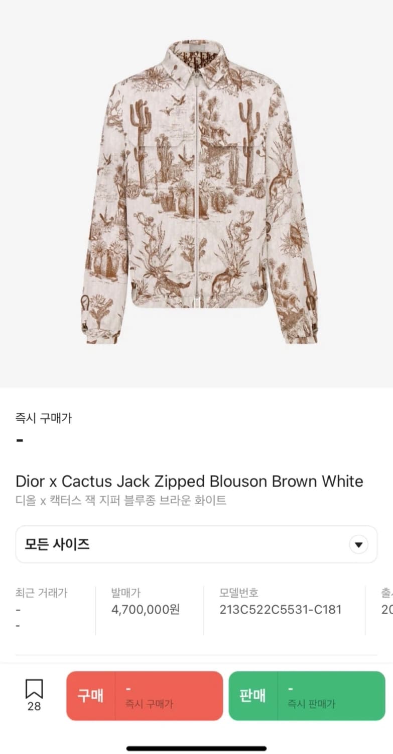 디올 x 캑터스 잭 블루종 48 사이즈 상품이미지10