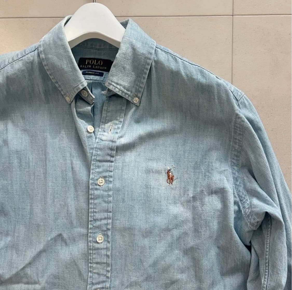 폴로 랄프로렌 코튼 샴브레이 셔츠 클래식핏 상품이미지3