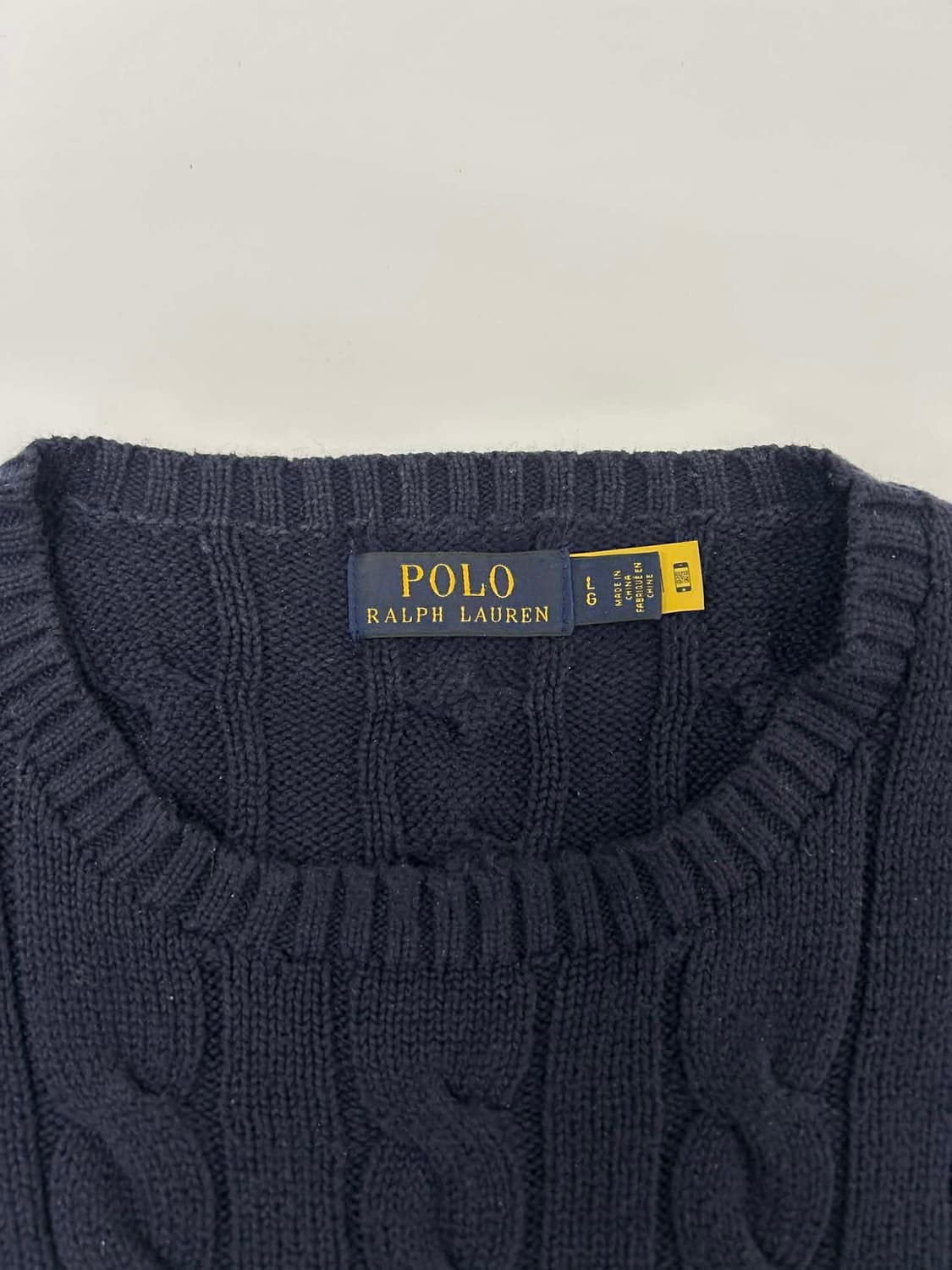 [L] 폴로 랄프로렌 신형 큐알 네이비 케이블 니트 스웨터 상품이미지4