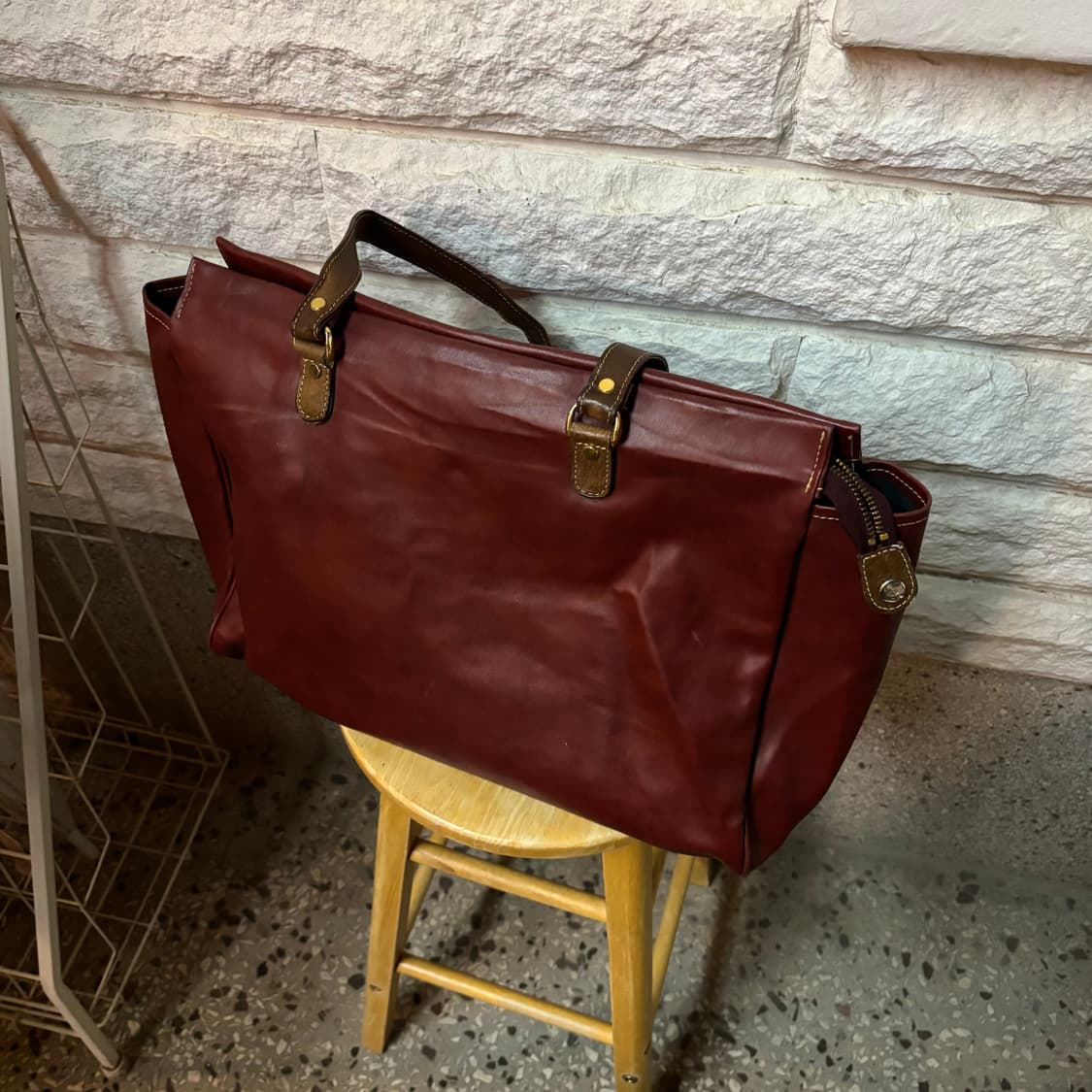 vtg cowhide wave tote bag 상품이미지4