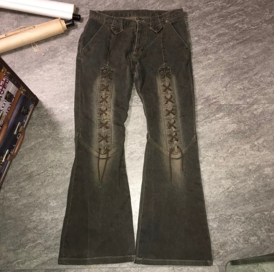 Tornado Mart 부츠컷 lace up flared jeans 상품이미지1