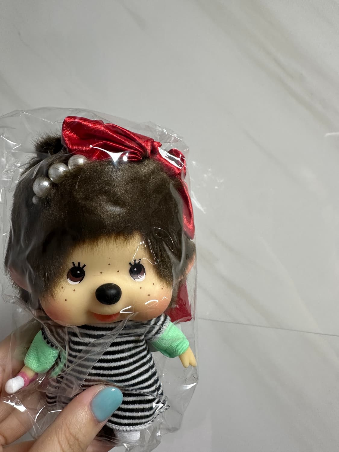 홍콩 몬치치 대두 리본진주 인형 키링 상품이미지1