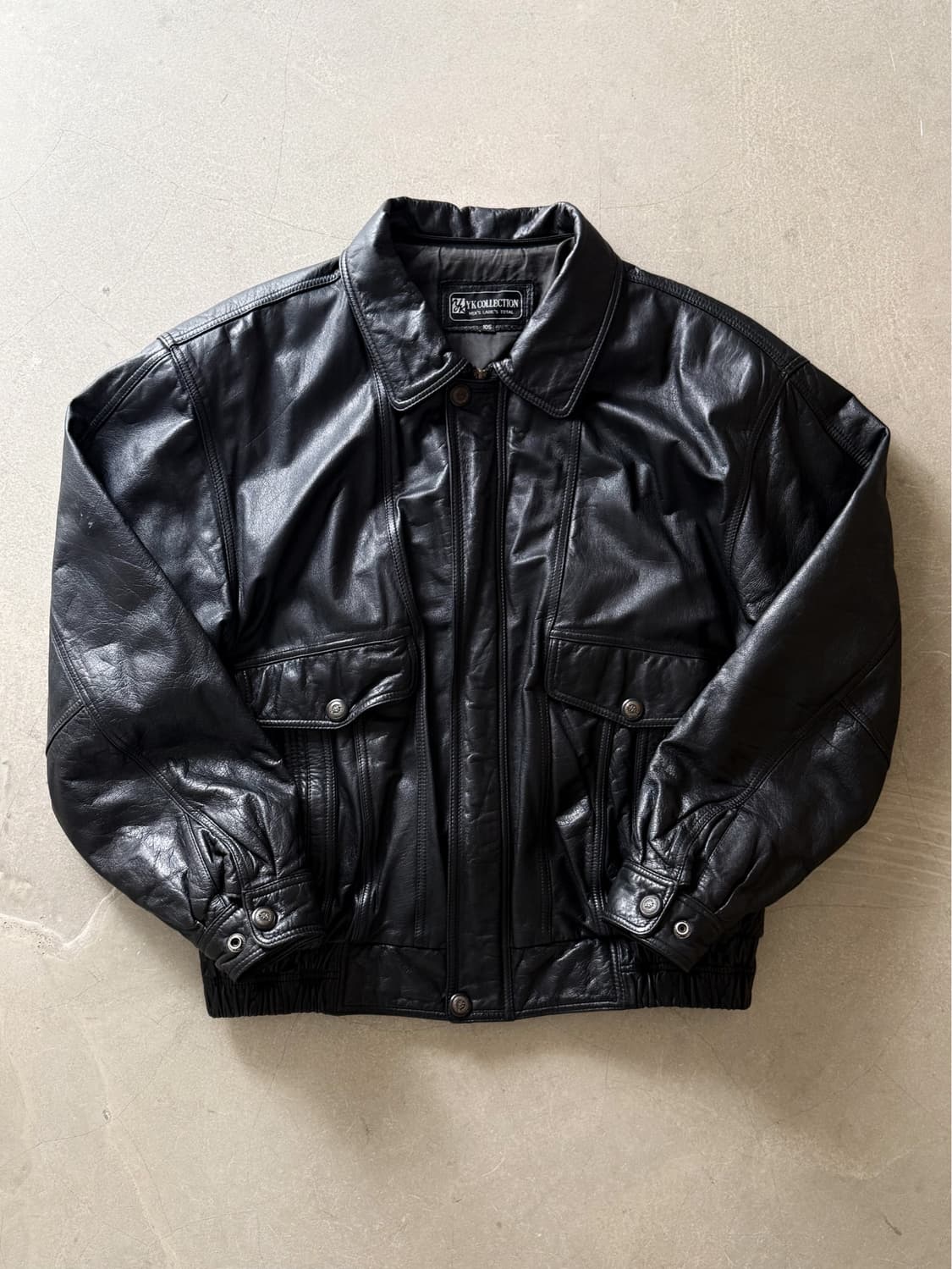 Vintage Sheepskin Leather Bomber Jacket 상품이미지3