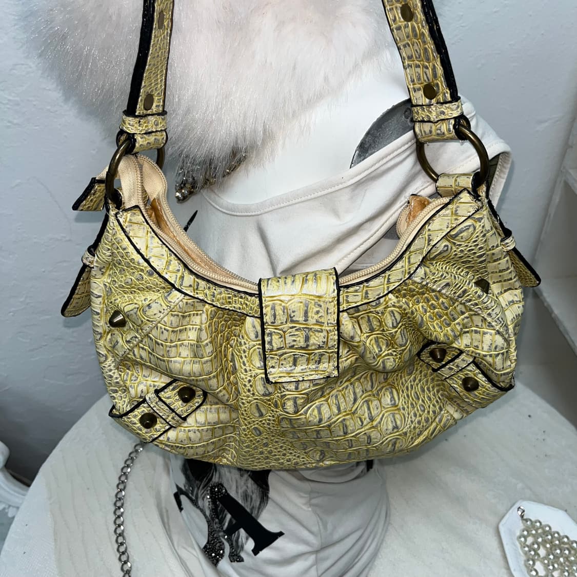 빈티지 옐로우 파에톤 숄더백 상품이미지4