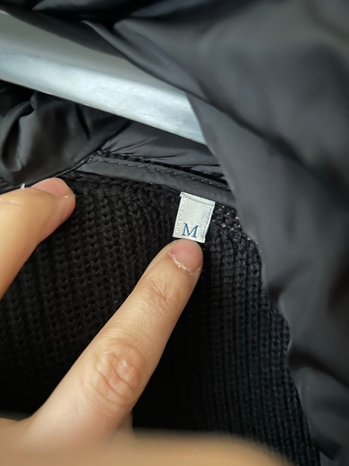 새상품급 트리콧 울니트패딩 후드 M 상품이미지7