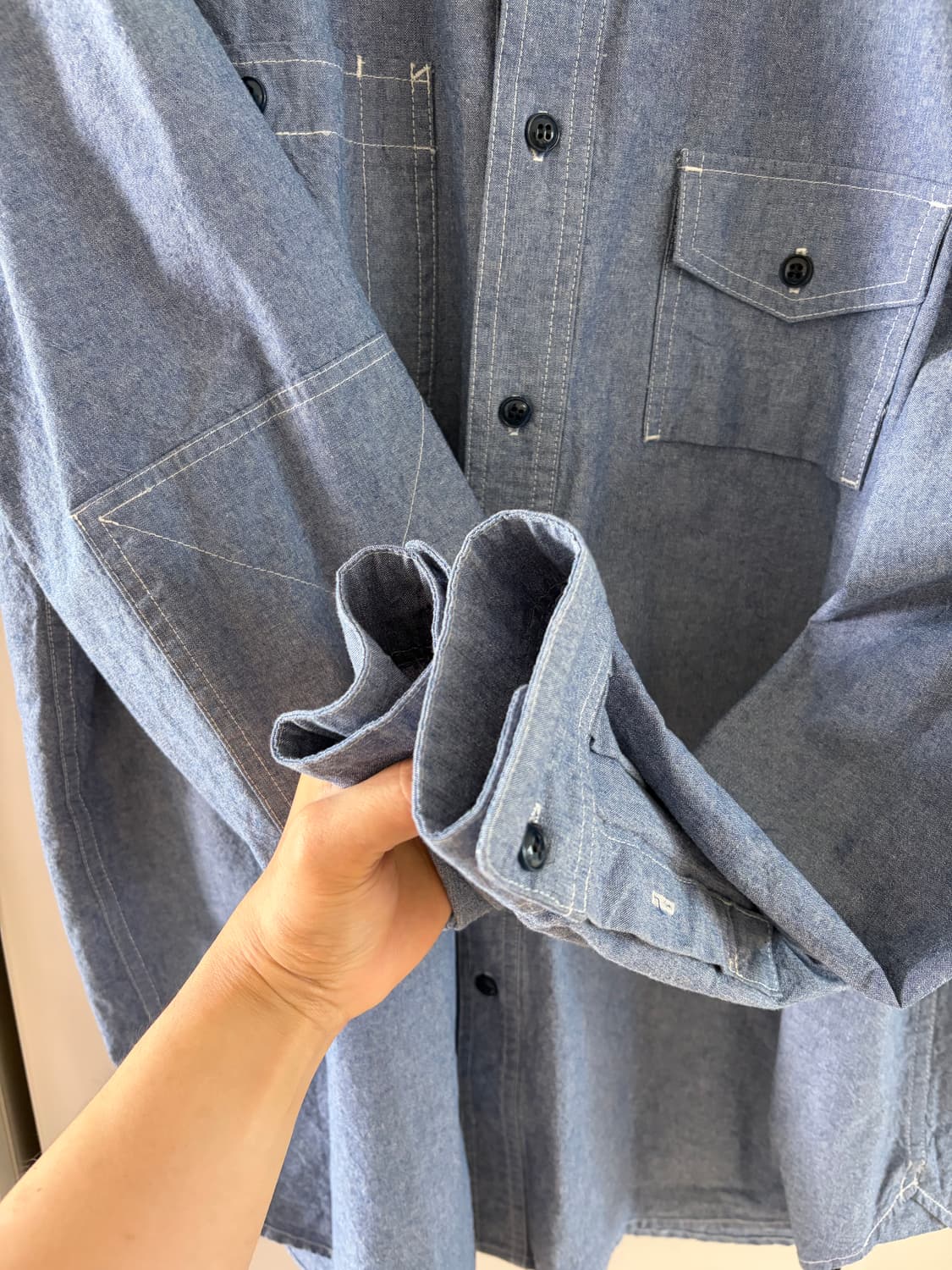 (M)유니폼브릿지 샴브레이 워크 셔츠 상품이미지5