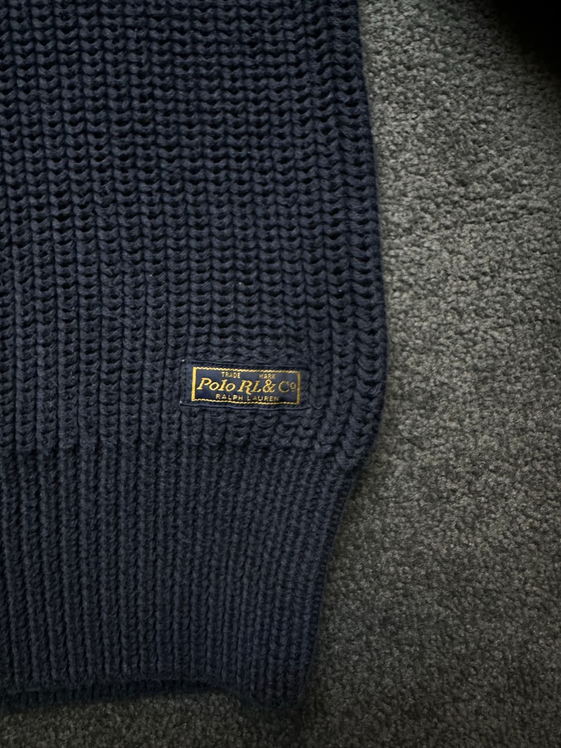폴로 랄프로렌 숄칼라 스웨터 네이비 L 상품이미지3