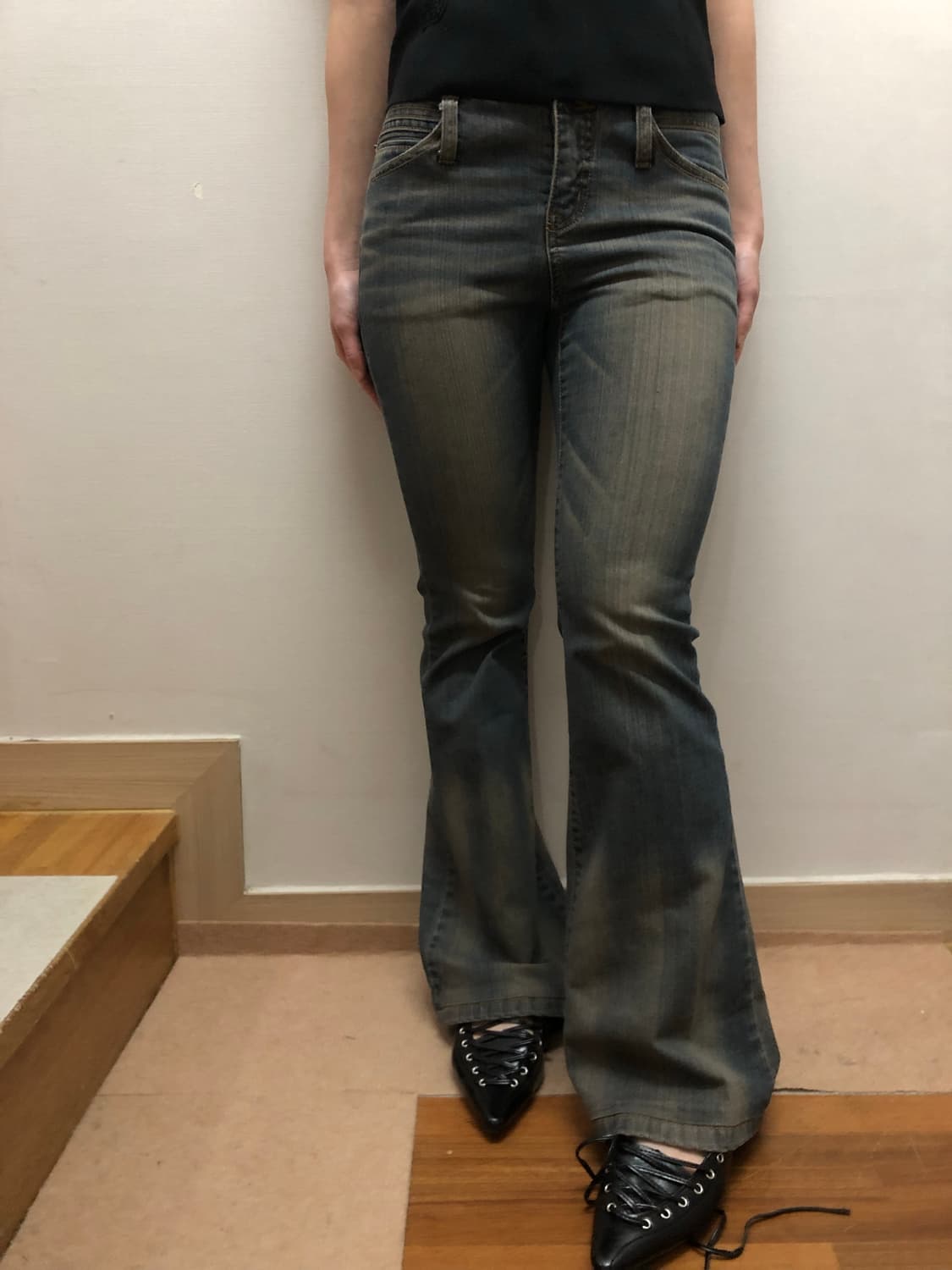 빈티지 데님 워싱 로우라이즈 팬츠 상품이미지7