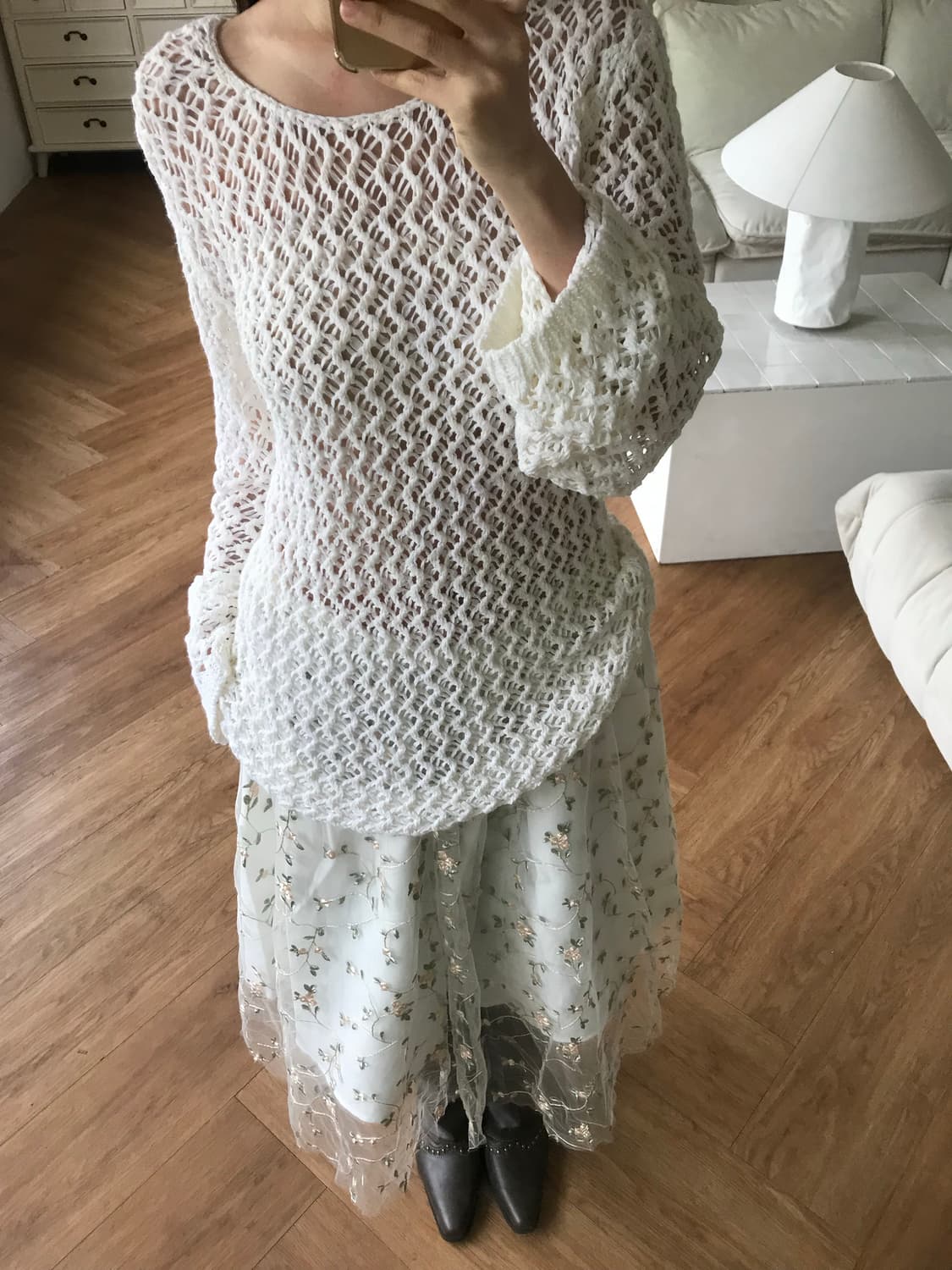 vintage ivory net top 상품이미지7