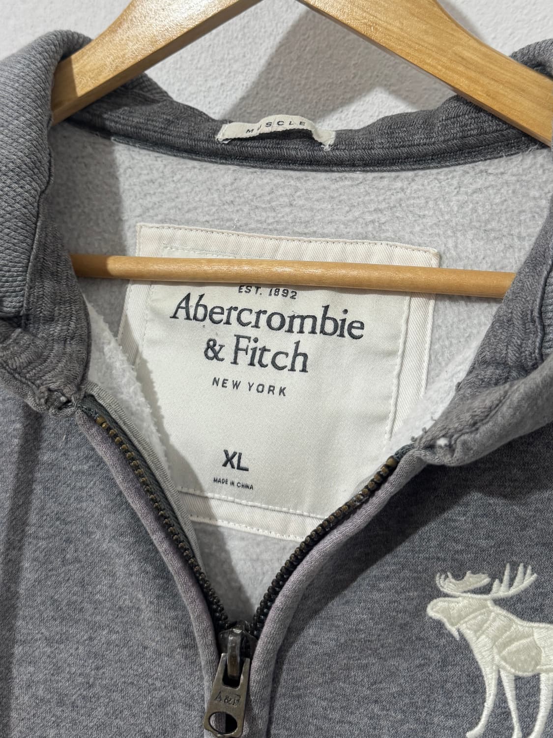 아베크롬비 순록 후드집업 그레이 상품이미지5