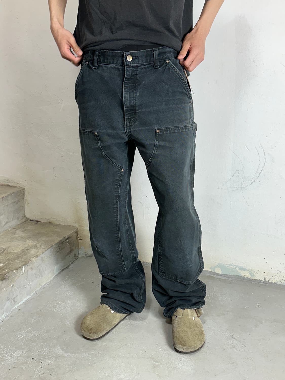 OG 칼하트 더블니 블랙 칼하트 B136 썩블니 상품이미지1