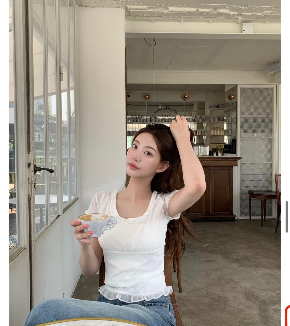 제니오 애니 도트 쉬폰블라우스_화이트 M 상품이미지5