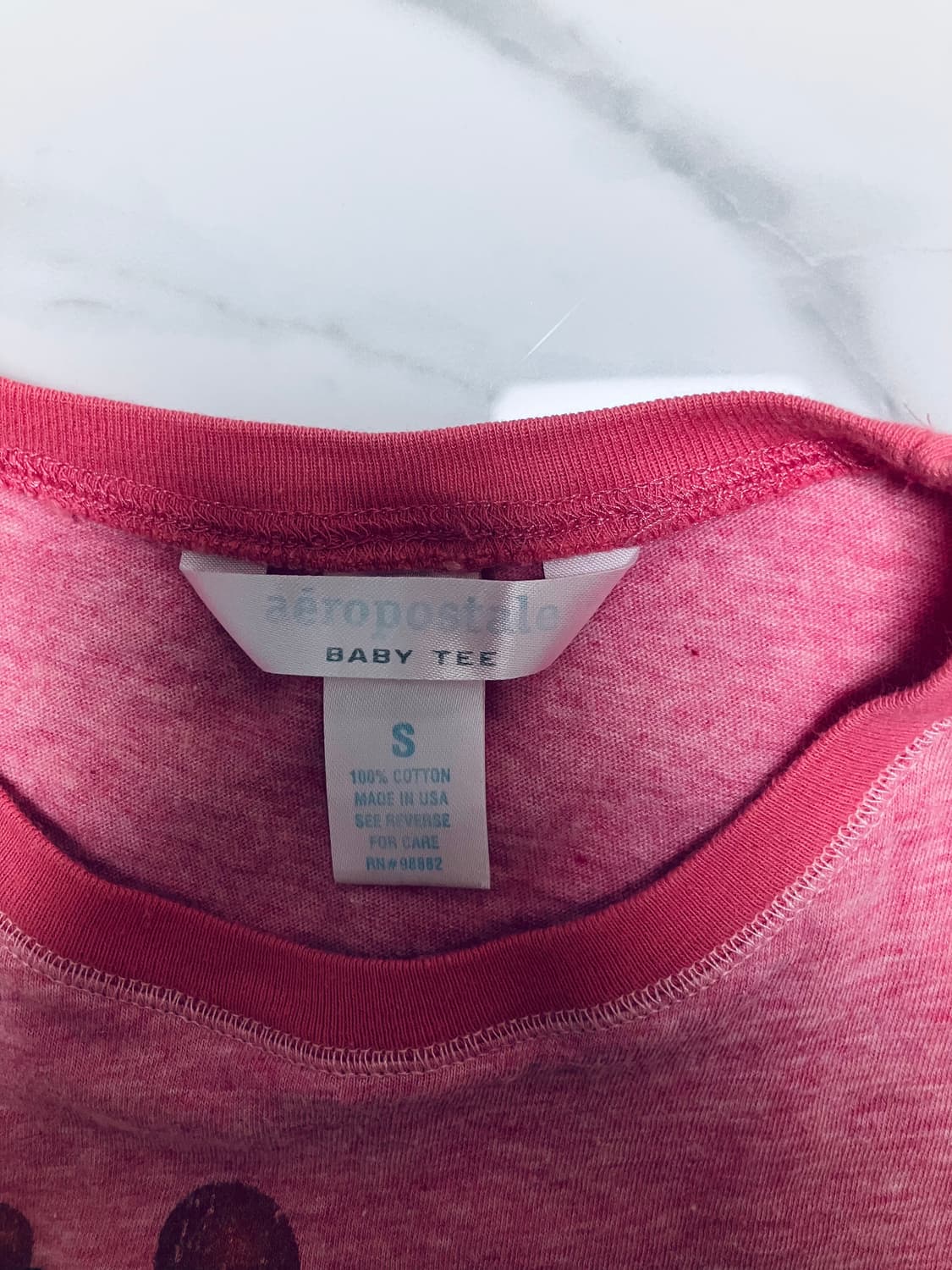 Y2K 2000s 빈티지 캡슬리브 링거티 프린트 베이비티 반팔티 상품이미지2