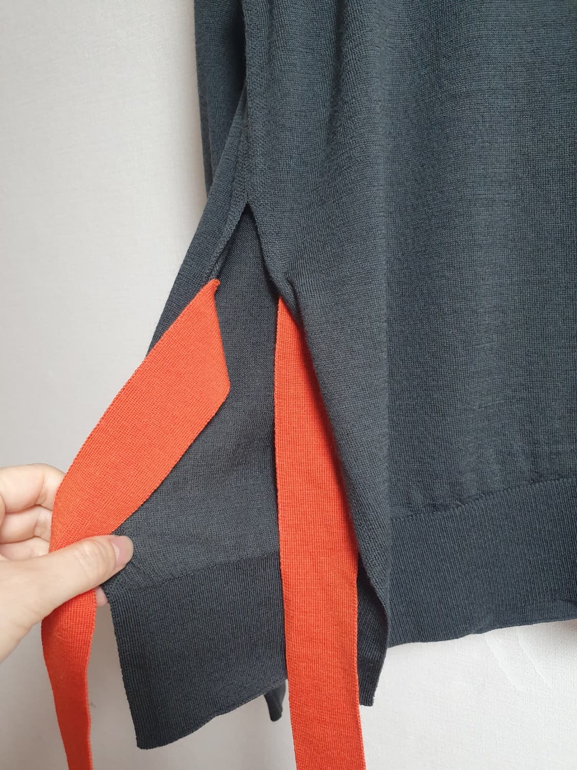 🖤🎀 랑방 앙 블루 리본 울니트 38 상품이미지5