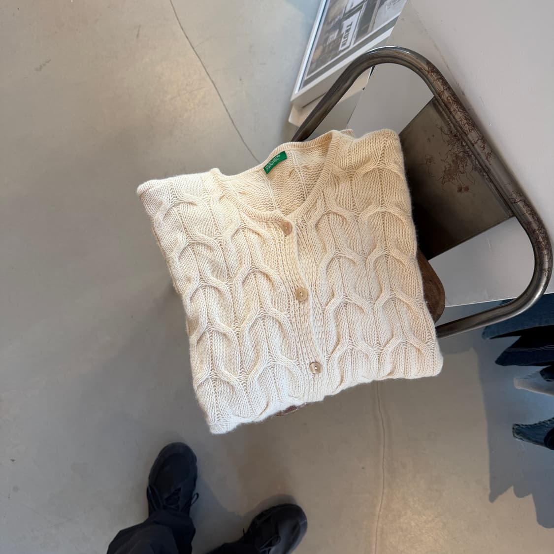 베네통 케이블 니트 가디건 상품이미지1